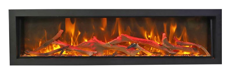 BI-DEEP electric fireplace with rustic logset