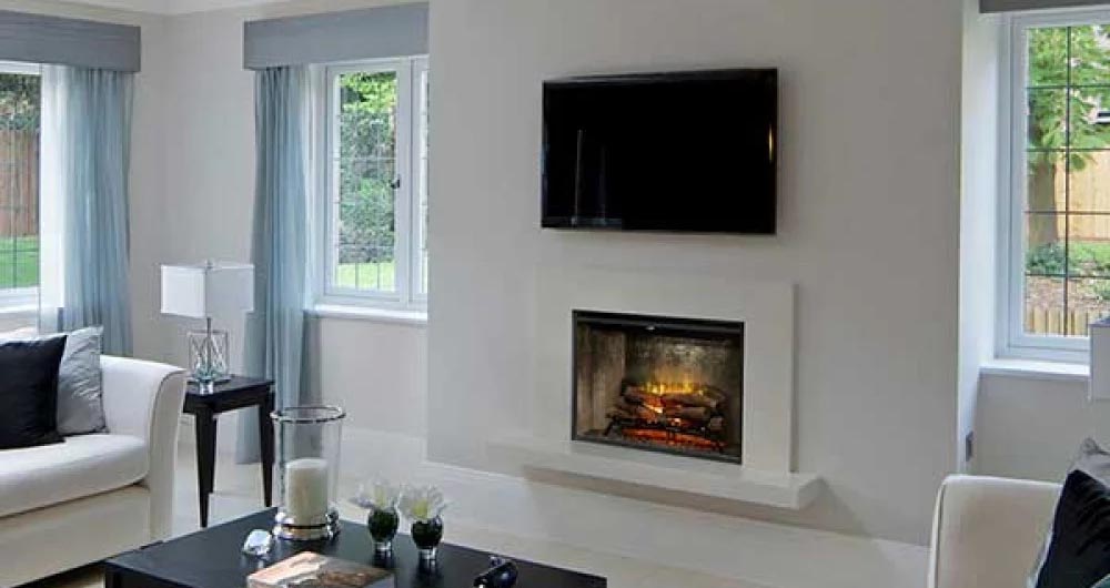 The Dimplex Revillusion® 36" Built-In Firebox, Weathered Concrete