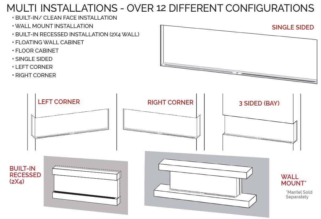 Modern Flames Landscape Pro installation options