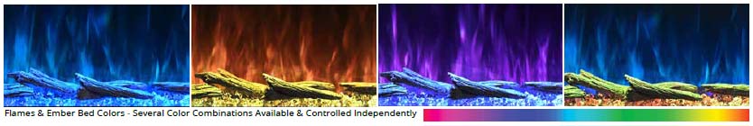 Flames & Ember Bed Colors - Several Color Combinations Available & Controlled Independently