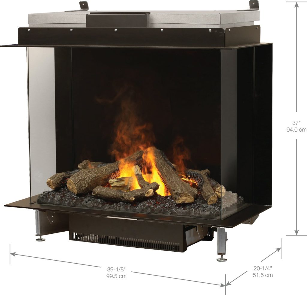 Faber e-MatriX Three-Sided Built-in Electric Firebox - FEF3226L3